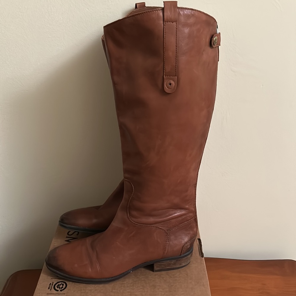 Sam Edelman tall brown boots with detail